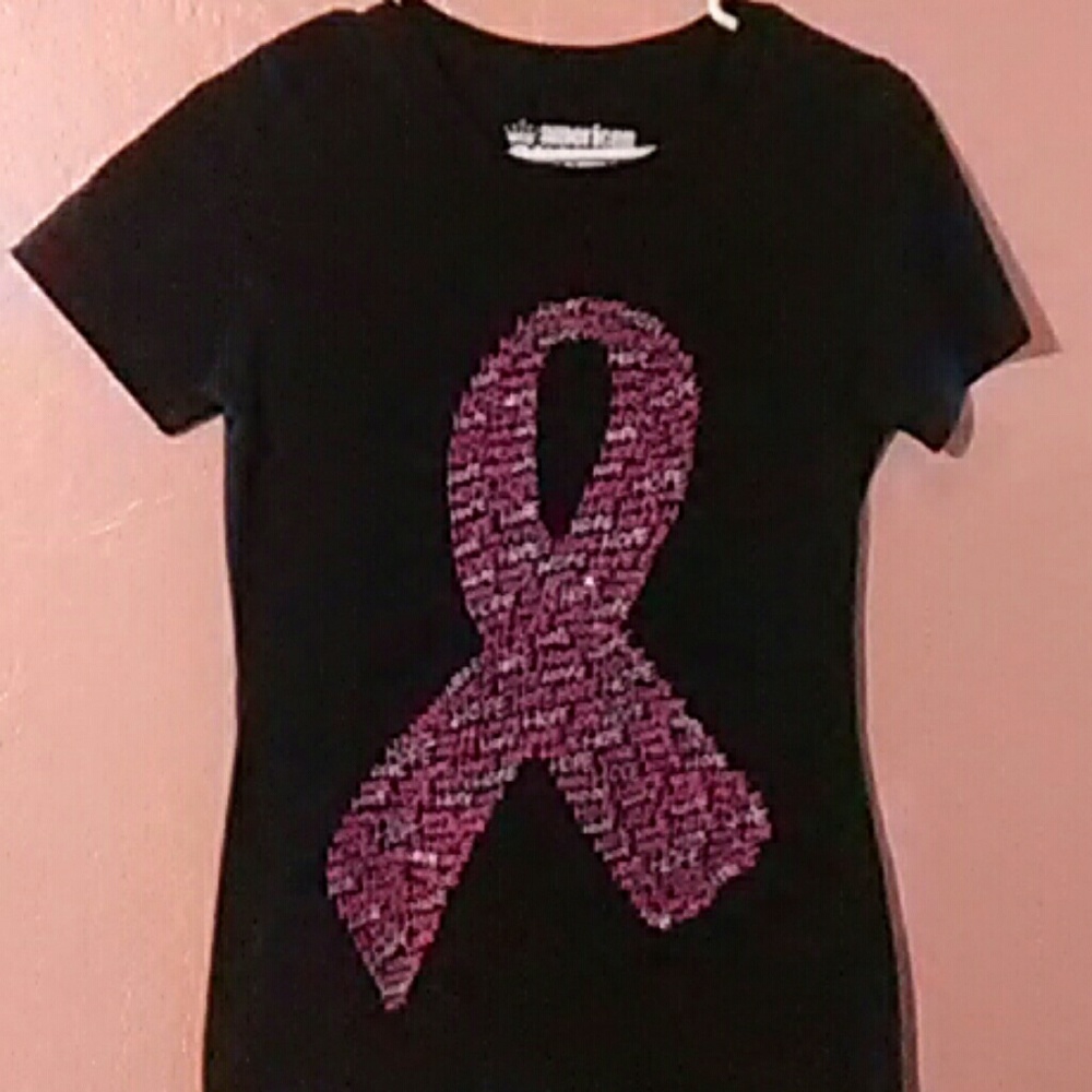 American Crown Breast Cancer tshirt toptee medium